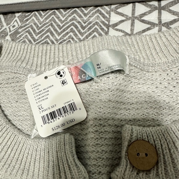 Free People Ivory Waffle Knit Hailee Beach Set - Picture 2 of 6